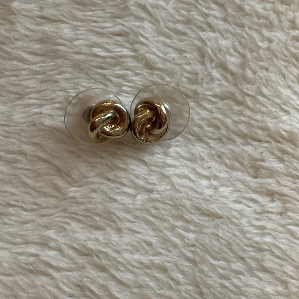 Chic Gold-Tone Knot Stud Earrings